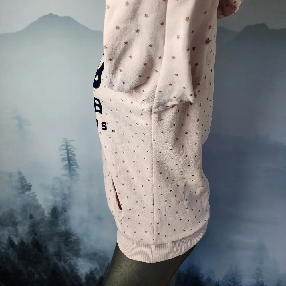 Superdry Vintage Premium Goods Shimmer All Over Print Blush Hoodie | Women's 8